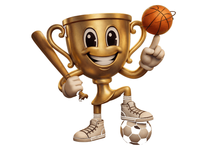 Stat Grounds mascot — golden trophy character